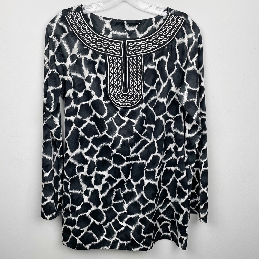 INC International Concepts Long Sleeve Blouse with Clasp Closure in Front Size S